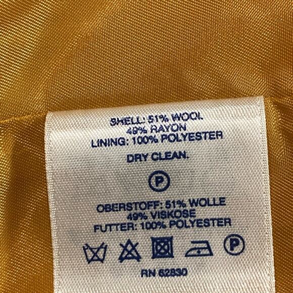 Lands End Women's 10Petite Mustard Wool Blend Jacket - Picture 5 of 8